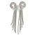 Breathtaking Hook Shape Crystal Tassel Dangle Earrings in Silver Tone - 12cm Long - view 2