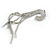 Breathtaking Hook Shape Crystal Tassel Dangle Earrings in Silver Tone - 12cm Long - view 6
