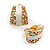 C Shape AB Crystal White Enamel Clip On Earrings in Gold Tone - 20mm Tall - view 4