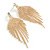 Luxurious Clear Crystal Fringe Style Dangle Earrings in Gold Tone - 10.5cm Long - view 2