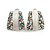 C Shape AB Crystal White Enamel Clip On Earrings in Silver Tone - 20mm Tall