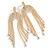 Breathtaking Crystal Fringe Dangle Earrings in Gold Tone - 11cm Long - view 6