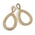 Spectacular AB Crystal Oval Drop Earrings in Gold Tone - 75mm L - view 4