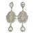 Breathtaking AB Crystal Drop Earrings in Silver Tone - 95mm Long