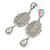 Breathtaking AB Crystal Drop Earrings in Silver Tone - 95mm Long - view 7