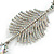 Breathtaking AB Crystal Drop Earrings in Silver Tone - 95mm Long - view 4