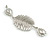 Breathtaking AB Crystal Drop Earrings in Silver Tone - 95mm Long - view 5