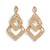 Crystal Double Diamond Drop Earrings in Gold Tone - 65mm L - view 2
