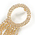 Statement Crystal Circle with Long Chain Tassel Earrings in Gold Tone - 14cm Long - view 6