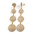 AB Crystal Graduated Disk Dangle Long Earrings in Gold Tone - 95mm L