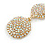 AB Crystal Graduated Disk Dangle Long Earrings in Gold Tone - 95mm L - view 5