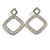 Statement Double Square AB Crystal Drop Earrings in Silver Tone - 65mm Long - view 2