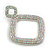 Statement Double Square AB Crystal Drop Earrings in Silver Tone - 65mm Long - view 4
