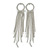 Statement Crystal Circle with Long Chain Tassel Earrings in Silver Tone - 14cm Long - view 2