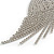 Breathtaking Clear Crystal Tassel Dangle Earrings in Silver Tone - 11cm Long - view 5