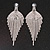 Breathtaking Clear Crystal Tassel Dangle Earrings in Silver Tone - 11cm Long - view 2