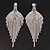 Breathtaking Clear Crystal Tassel Dangle Earrings in Silver Tone - 11cm Long - view 9