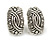 C Shape Textured Clip On Earrings in Aged Silver Tone - 20mm Tall - view 2