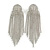 Magnificent Clear Crystal Disk with Fringe Dangle Long Earrings in Silver Tone - 11cm L