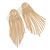 Magnificent Clear Crystal Disk with Fringe Dangle Long Earrings in Gold Tone - 11cm L - view 2