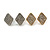 2 Pairs of Gold/ Silver Tone Crystal Diamond Shape Stud Earrings - 12mm Tall - view 2