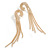 Opulent Style Crystal Fringe Hook Long Earrings in Gold Tone - 12cm L - view 2