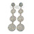 AB Crystal Graduated Disk Dangle Long Earrings in Silver Tone - 95mm L