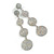 AB Crystal Graduated Disk Dangle Long Earrings in Silver Tone - 95mm L - view 2