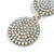 AB Crystal Graduated Disk Dangle Long Earrings in Silver Tone - 95mm L - view 4