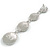 AB Crystal Graduated Disk Dangle Long Earrings in Silver Tone - 95mm L - view 6