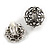 Clear Crystal Spider Web Clip On Earrings in Aged Silver Tone - 20mm D - view 2