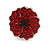 Red/Black Crystal Poppy Flower Stud Earrings - 15mm Diameter - view 4