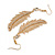 Delicate Crystal Feather Drop Earrings - 75mm Long - view 7