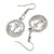 Clear Crystal Anchor Drop Earrings in Silver Tone - 45mm Long - view 4