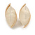 30mm Tall/ Natural Acrylic Bead Oval Clip On Earrings in Gold Tone - view 2