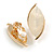 30mm Tall/ Natural Acrylic Bead Oval Clip On Earrings in Gold Tone - view 5