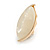30mm Tall/ Natural Acrylic Bead Oval Clip On Earrings in Gold Tone - view 6