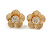 20mm D/Five Petal Crystal Flower Clip On Earrings in Gold Tone - view 5