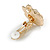 20mm D/Five Petal Crystal Flower Clip On Earrings in Gold Tone - view 6