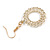 Gold Tone Round Link Circle Drop Earrings - 50mm Long - view 4