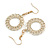 Gold Tone Round Link Circle Drop Earrings - 50mm Long - view 5