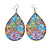 Lightweight Multicoloured Teardrop Earrings - 75mm Long