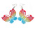 Lightweight Multicoloured Butterfly Drop Earrings - 65mm Long - view 6