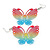 Lightweight Multicoloured Butterfly Drop Earrings - 65mm Long - view 2
