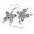 Textured Butterfly Drop Earrings in Silver Tone - 45mm Long - view 4