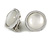 18mm D/ Round Button Shaped with Milky White Resin Stone Clip On Earrings in Silver Tone - view 2