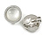 18mm D/ Round Button Shaped with Milky White Resin Stone Clip On Earrings in Silver Tone - view 4