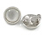 18mm D/ Round Button Shaped with Milky White Resin Stone Clip On Earrings in Silver Tone - view 6