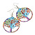 40mm D/Round Multicoloured Tree of Life Lightweight Drop Earrings - 60mm Long