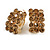 C Shape Champagne Crystal Clip On Earrings in Gold Tone - 18mm Tall